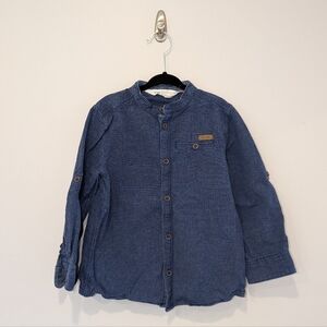 H&M Collarless Button Up Shirt 💙2 For 15💙